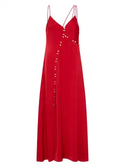 Aje Riddle Button Down Maxi Dress in Red Size AU 6 for rent on The Volte - image 5