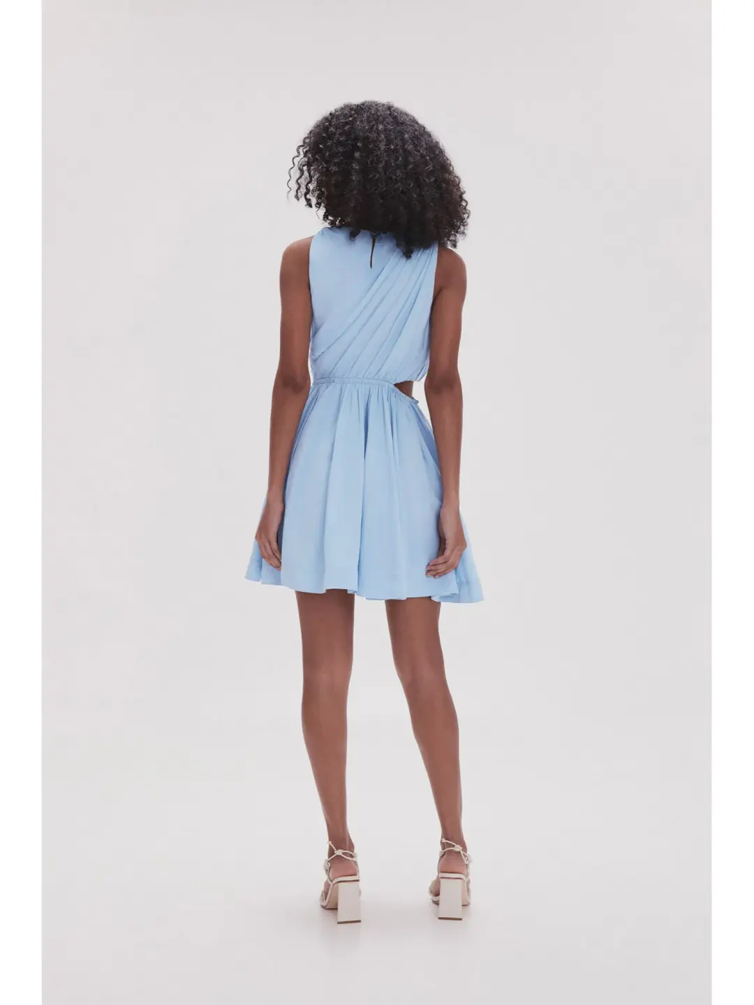 Aje Abbey Twisted Mini Dress in Light Sky Blue Size AU 8 for rent on The Volte - main image
