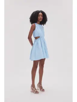 Aje Abbey Twisted Mini Dress in Light Sky Blue Size AU 8 for rent on The Volte - image 4
