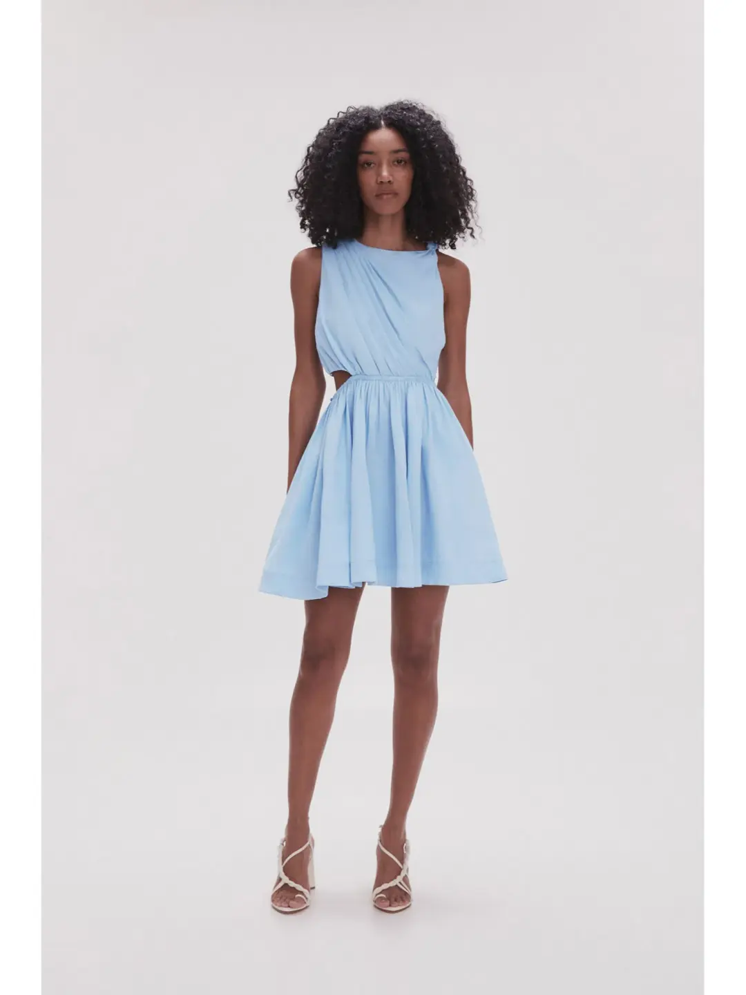 Aje Abbey Twisted Mini Dress in Light Sky Blue Size AU 8 for rent on The Volte - main image