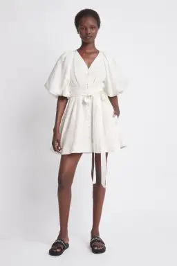 Aje Evermore Belted Mini Dress in Ivory Size 6 for rent on The Volte - image 1