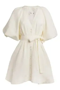 Aje Evermore Belted Mini Dress in Ivory Size 6 for rent on The Volte - image 4