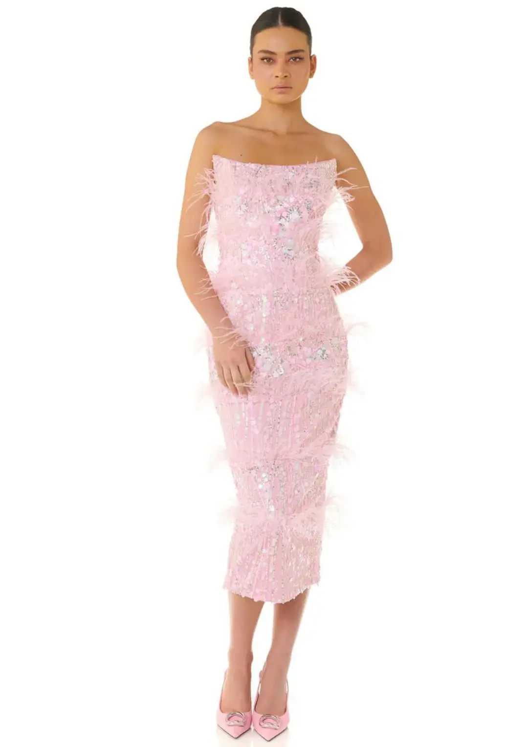 Eliya The Label Madelyn Midi Dress Pink Size S / AU 8 for rent on The Volte - main image