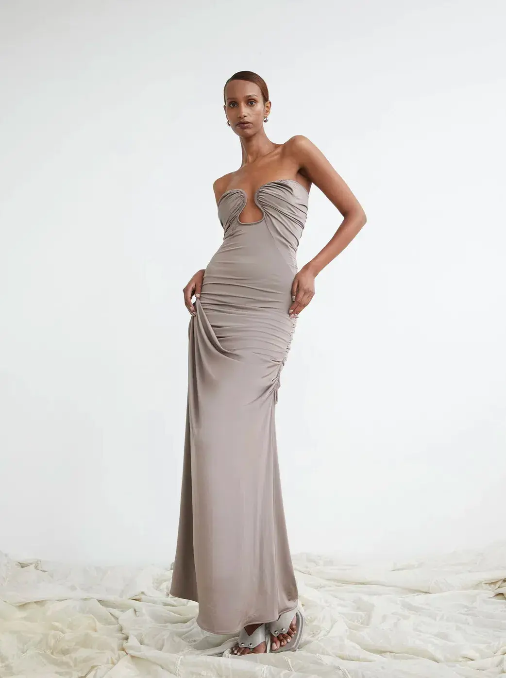 Paris Georgia Val Dress Concrete Size 8 for rent on The Volte - main image