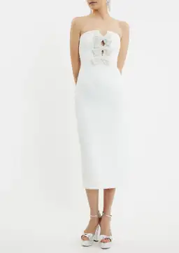 Rebecca Vallance Ophelia Midi Dress White Size 8 for rent on The Volte - image 1