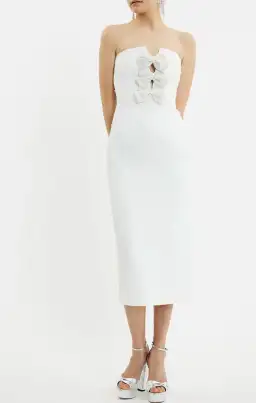 Rebecca Vallance Ophelia Midi Dress White Size 8 for rent on The Volte - image 4