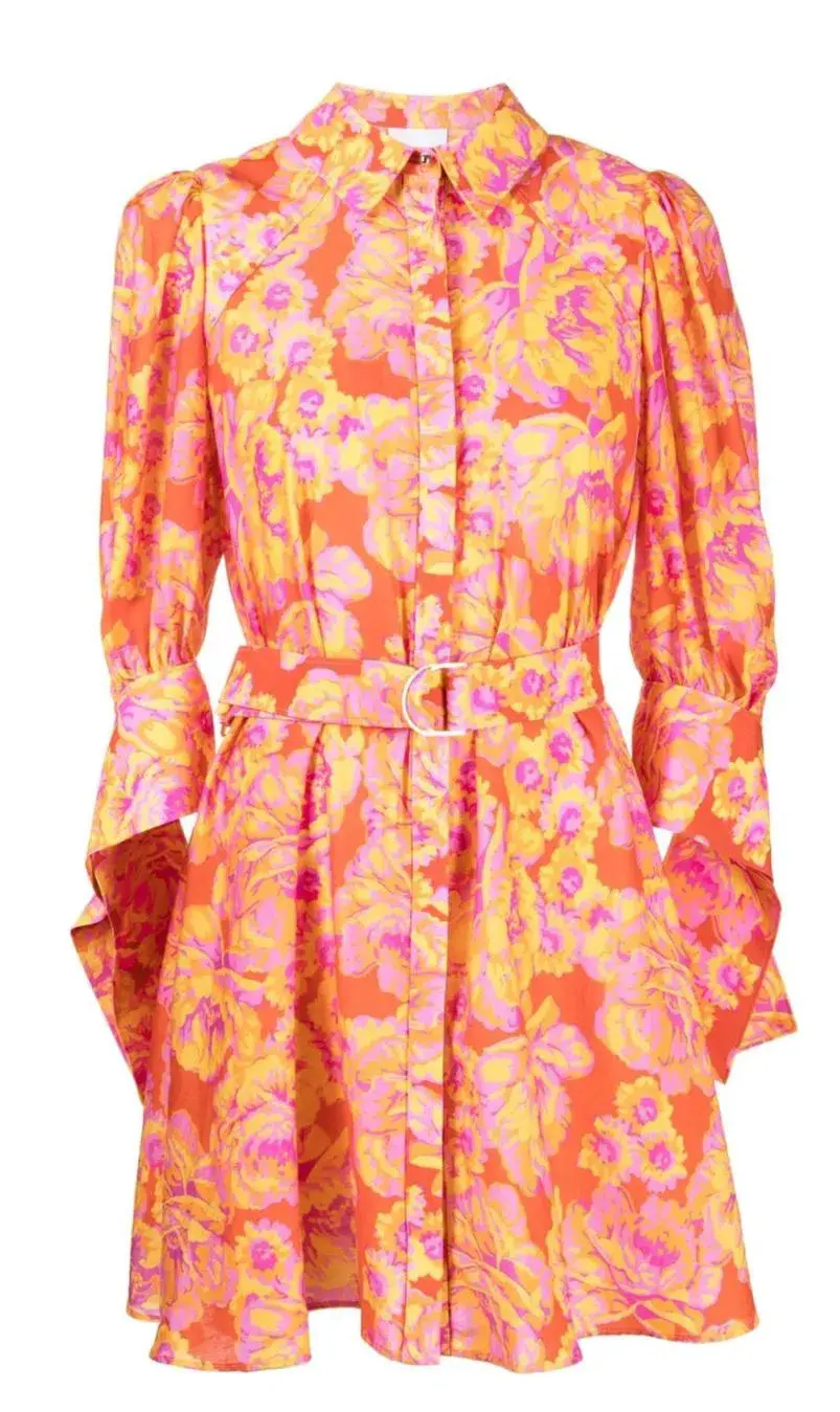 Acler Merrylands Mini Shirt Dress Summer Bloom Size 10 for rent on The Volte - main image