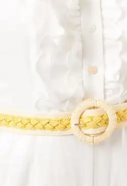 Zimmermann Amelie Frill Cropped Ruffled Linen Jumpsuit White Size 1 / AU 10 for rent on The Volte - image 6