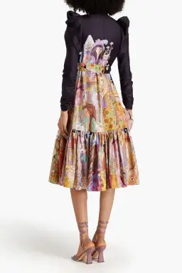 Zimmermann Celestial Gathered Frill Midi Dress Midnight Star Girls Size 0 / AU 8 for rent on The Volte - image 2