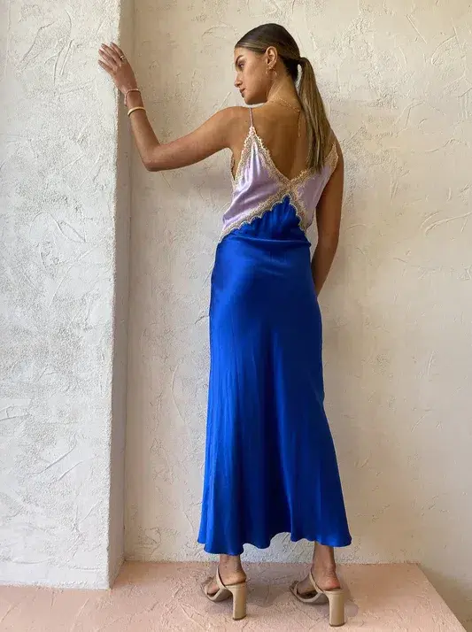 Ginia Sadie Dress in Lilac/Blue Size S / AU 8 for rent on The Volte - main image