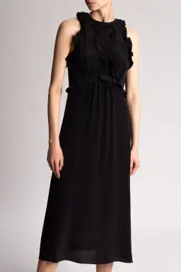Zimmermann Frilled Picnic Midi Dress Black Size 0 / AU 8 for rent on The Volte - image 1
