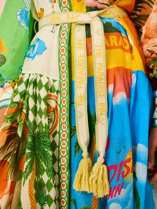 Alemais Paradiso Midi Shirtdress Multi Print Size 16 for rent on The Volte - main image