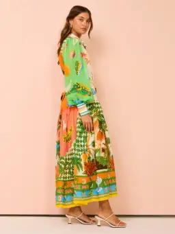 Alemais Paradiso Midi Shirtdress Multi Print Size 16 for rent on The Volte - image 3