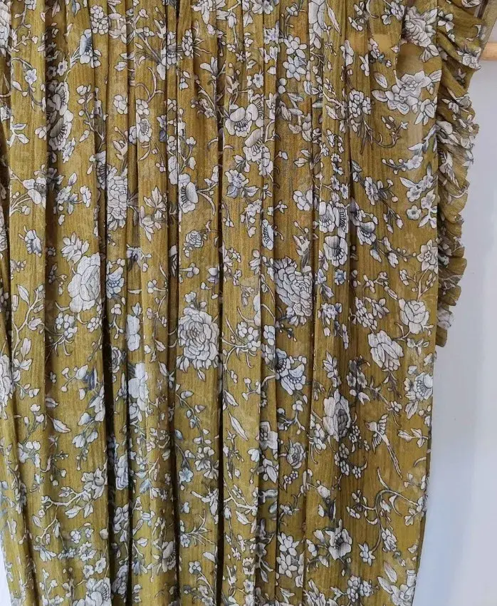 Zimmermann Rife Ruffle Neck Midi Dress Olive Floral Size 1 / AU 10 for rent on The Volte - main image