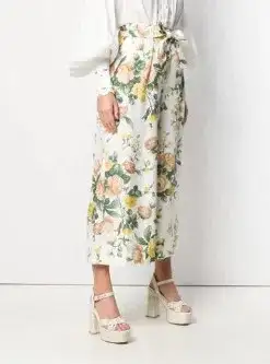 Zimmermann Zippy Wrap Bodice & Crop Flare Set Floral Size 1 / AU 10 for rent on The Volte - image 3