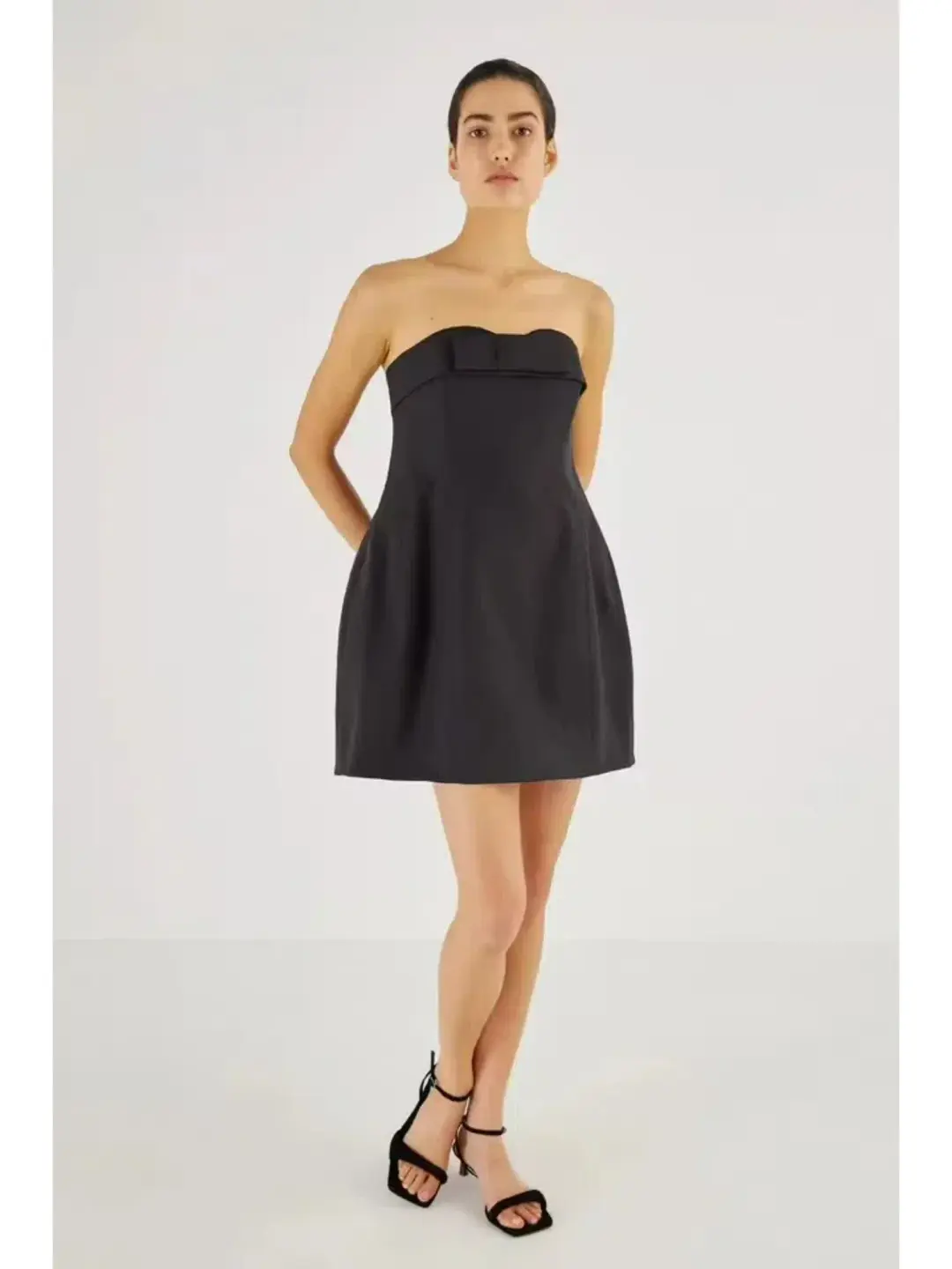 Oroton Bodice Detail Mini Dress Black Size AU 8 for rent on The Volte - main image