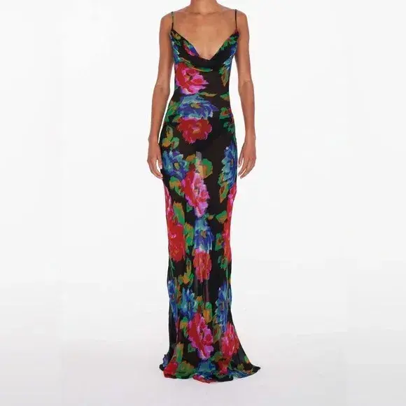Rat & Boa Casablanca Dress Black Floral Size AU 4 for rent on The Volte - main image