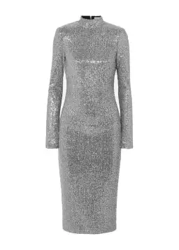 Rebecca Vallance Andree Sequined Dress Silver Size AU 6 for rent on The Volte - image 2