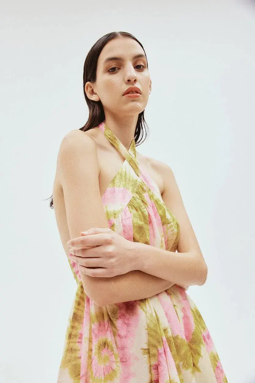 Alemais Flash Tie Neck Midi Dress in Multi Size AU 12 - Image 2