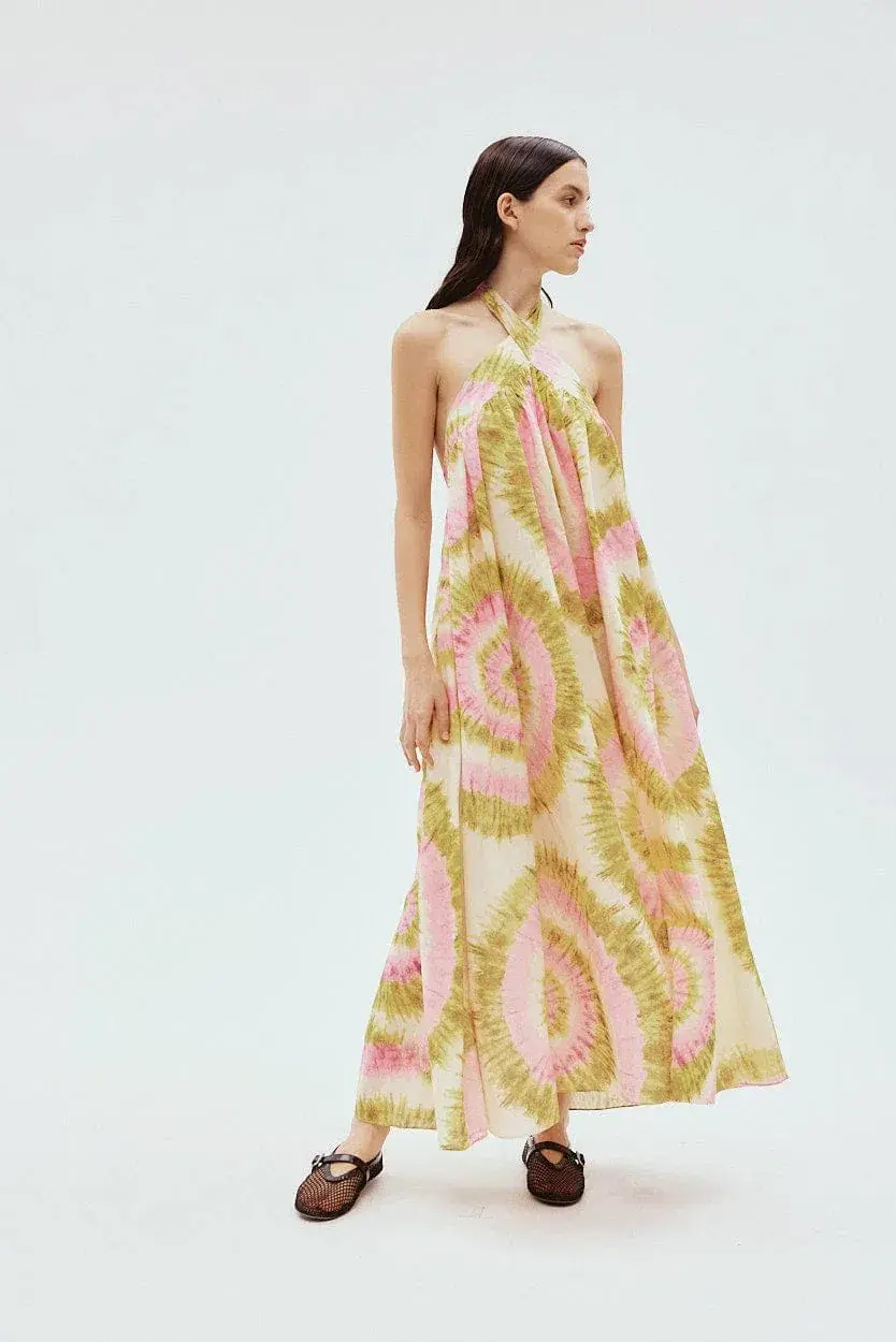 Alemais Flash Tie Neck Midi Dress in Multi Size AU 12 - Image 1