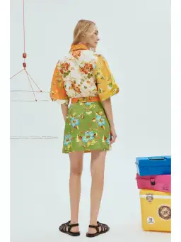 Alemais Hotel Lamu Spliced Mini Dress in Multi Size AU 12 for rent on The Volte - image 2