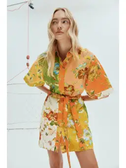 Alemais Hotel Lamu Spliced Mini Dress in Multi Size AU 12 for rent on The Volte - image 3