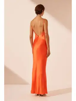 Shona Joy Mia Contrast Spliced Maxi Dress Red Orange/Hibiscus Size AU 10 for rent on The Volte - image 3