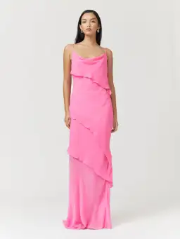 Suboo Tanya Strappy Cowl Neck Midi Dress Rose PInk Size S / AU 8