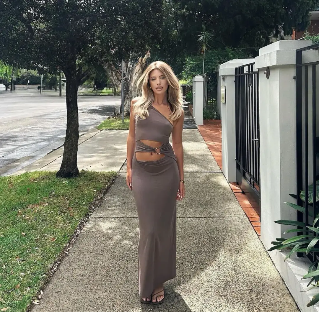 Kookai Sam Maxi Dress Walnut Brown Size 34 / AU 6 for rent on The Volte - main image