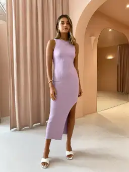 Bec & Bridge Riviera Knit Dress Purple Size 8 for rent on The Volte - image 2