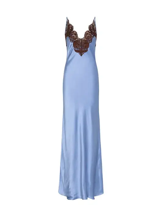 Sir The Label Danseurs Lace Slip Dress in Blue Size 0 / AU 6 for rent on The Volte - main image