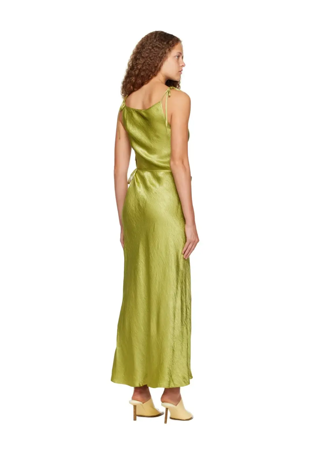 Acne Studio Wrap Satin Dress Green Size 8 for rent on The Volte - main image