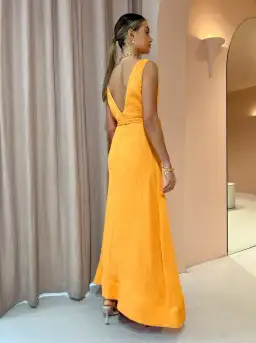 By Nicola Starboard Cross Waist Maxi Dress Orange Size 10 for rent on The Volte - image 4