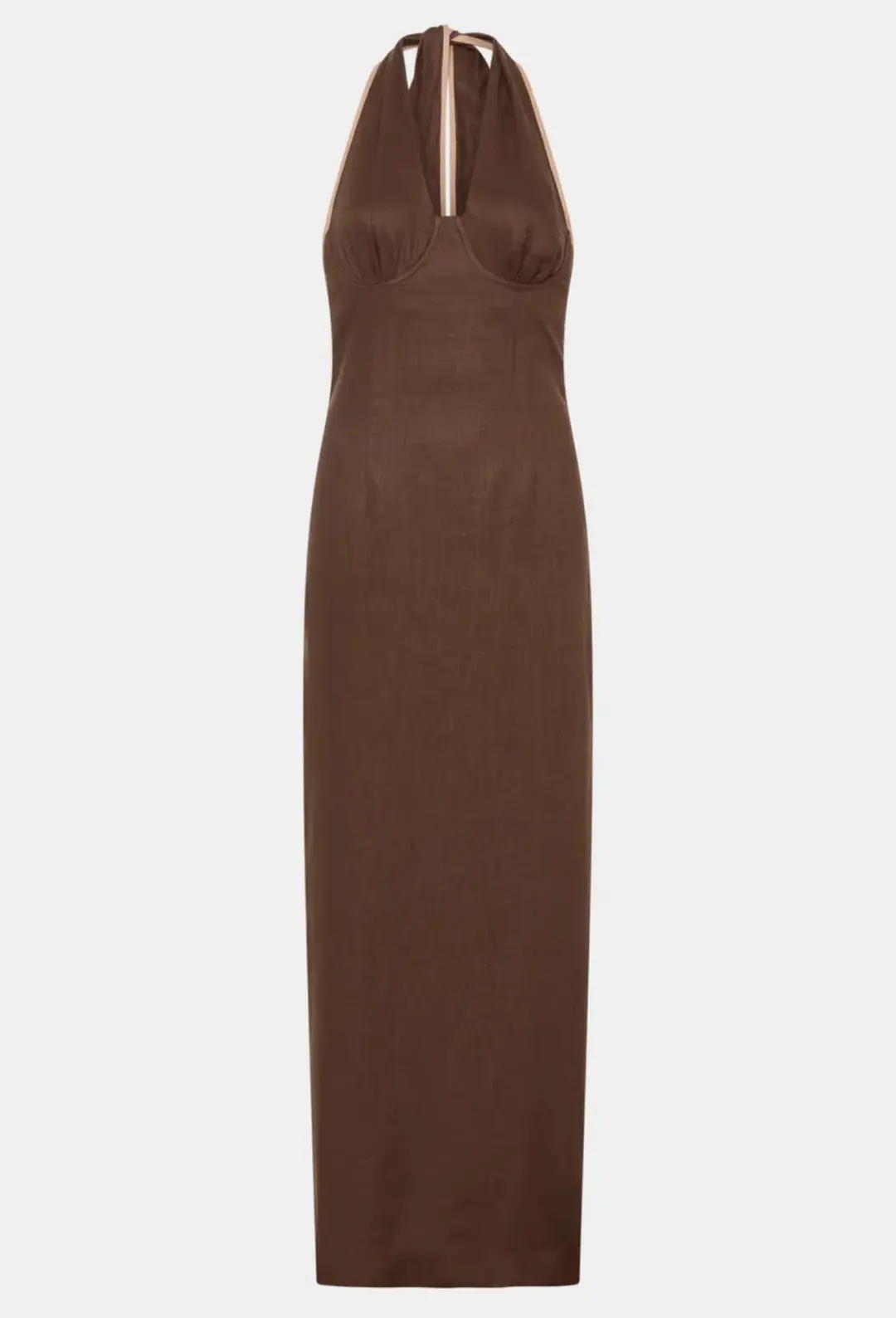 Sir the Label Affogato Halter Dress Chocolate Brown Size AU 8 for rent on The Volte - main image