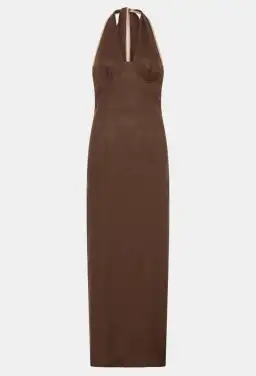 Sir the Label Affogato Halter Dress Chocolate Brown Size AU 8 for rent on The Volte - image 3