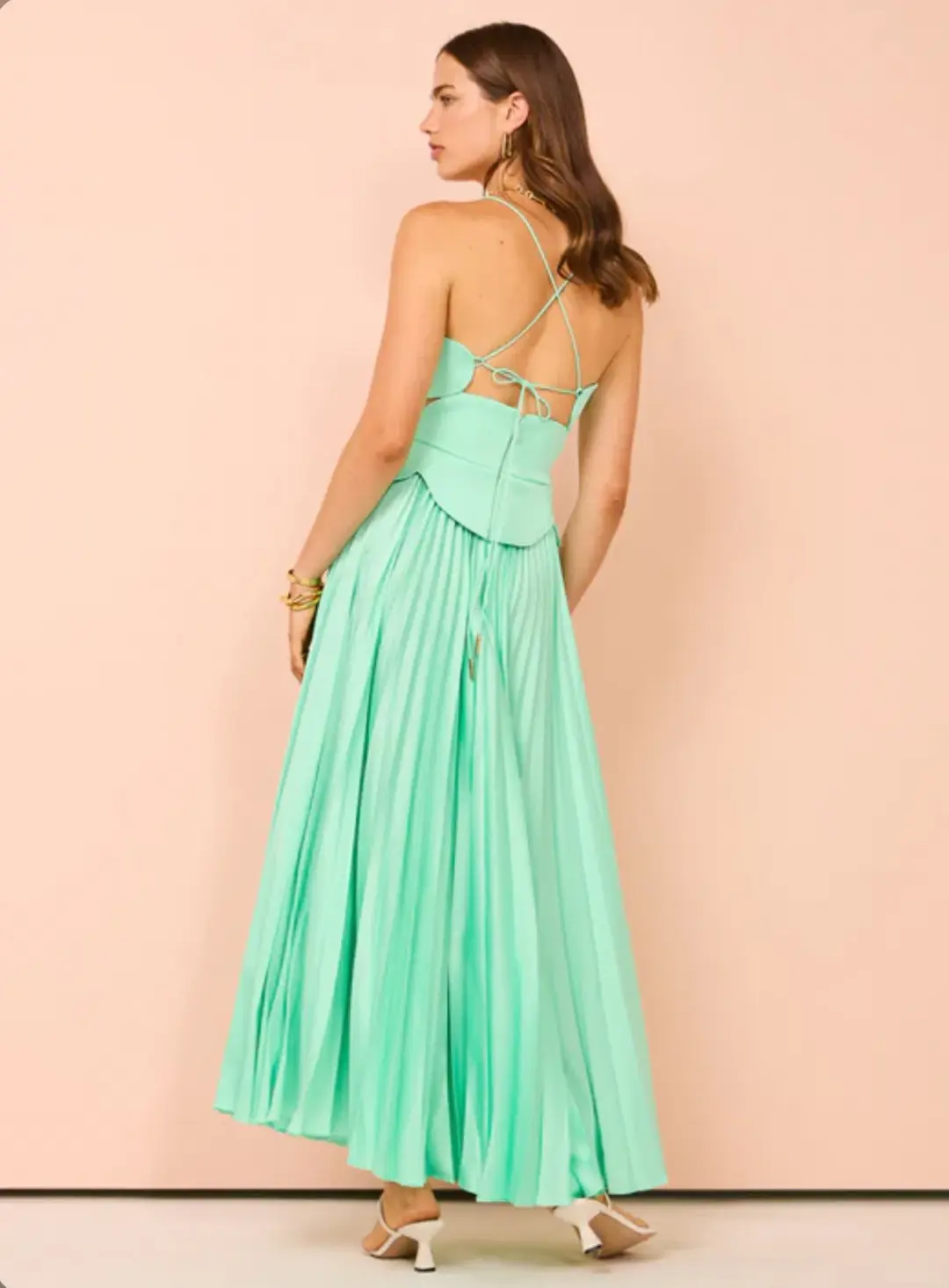 Acler Atholton Midi Dress in Arctic Mint Size 6 for rent on The Volte - main image
