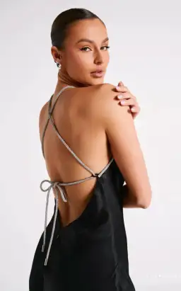 Meshki Louise Diamante Rope Maxi Dress in Black Size 8 for rent on The Volte - image 3