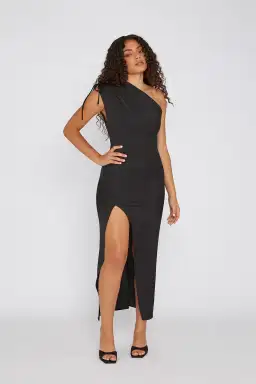 By Johnny One Shoulder Jasmine Midi Dress Black Size 8 for rent on The Volte - image 2