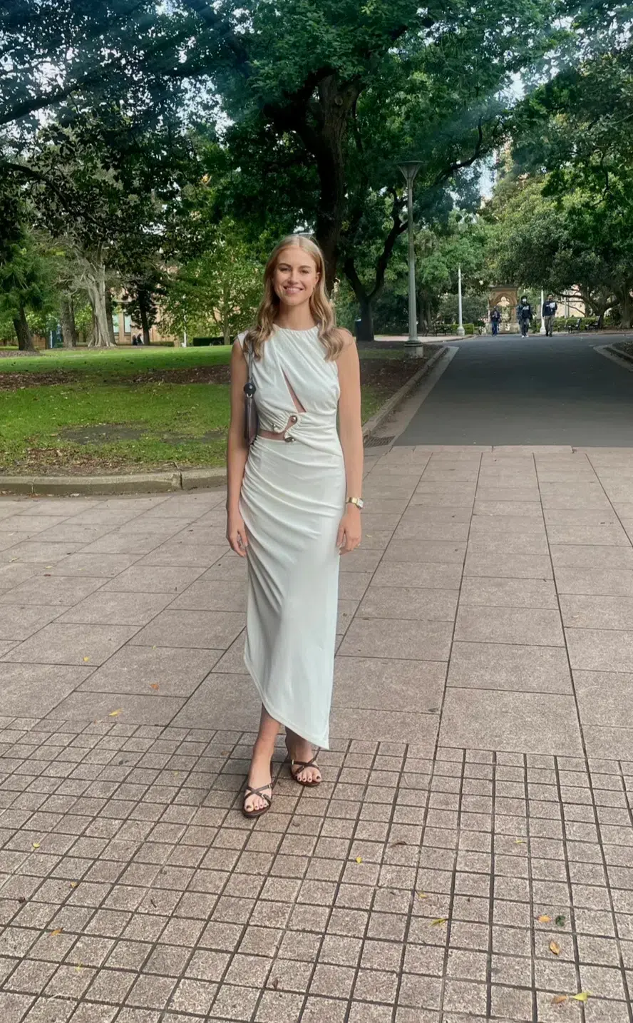 C/MEO Collective Entropy Dress White Size 8 for rent on The Volte - main image