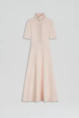 Scanlan Theodore Crepe Knit Daisy Soft Dress Blush Size L/AU 12 for rent on The Volte - image 5