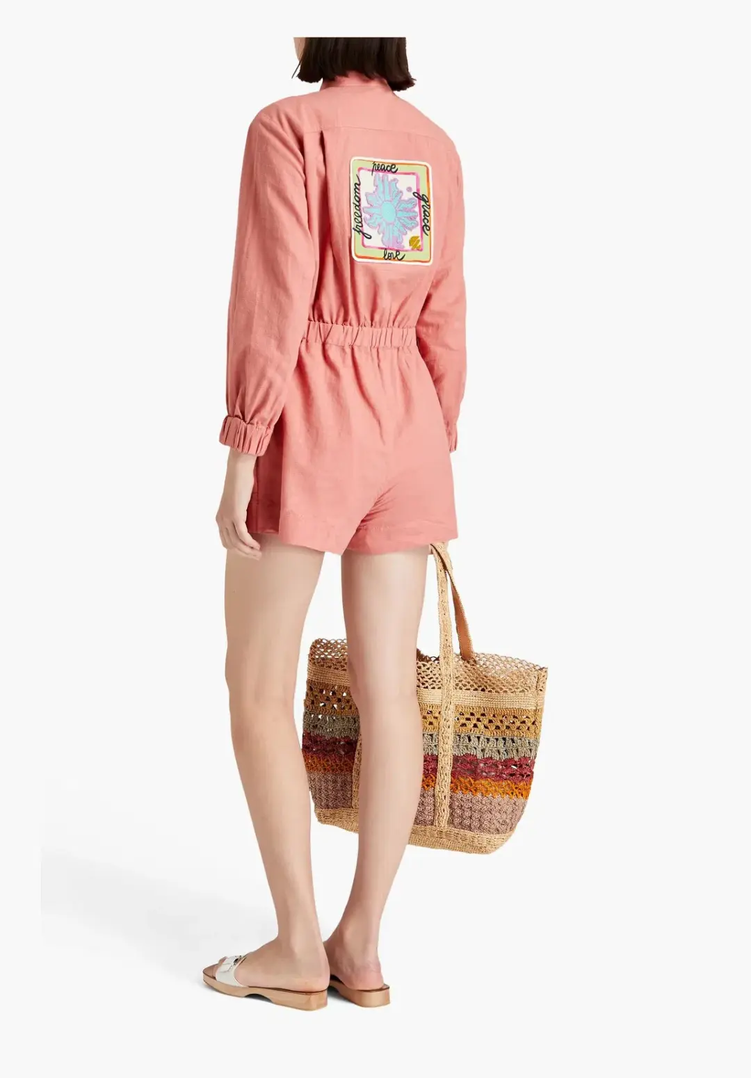 Zimmerman Appliquéd Cotton Playsuit Pink Size 4/ AU 16 for rent on The Volte - main image