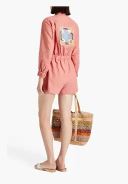 Zimmerman Appliquéd Cotton Playsuit Pink Size 4/ AU 16 for rent on The Volte - image 2