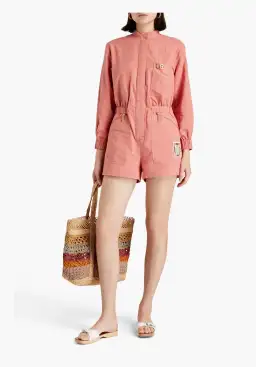 Zimmerman Appliquéd Cotton Playsuit Pink Size 4/ AU 16 for rent on The Volte - image 1