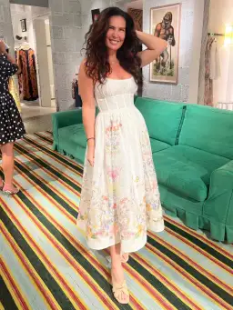 Zimmermann Natura Ruched Midi Dress Floral Size 0/ AU 8