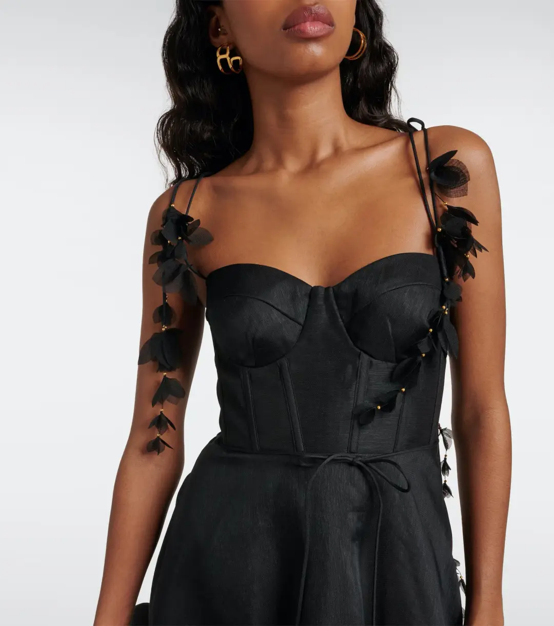 Zimmermann Natura Corset Midi Dress Black Size 0 / AU 8 for rent on The Volte - main image