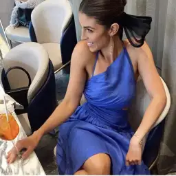 Zimmermann Tropicana Asymmetric Midi Dress Electric Blue Size 0 / AU 8 for rent on The Volte - image 3