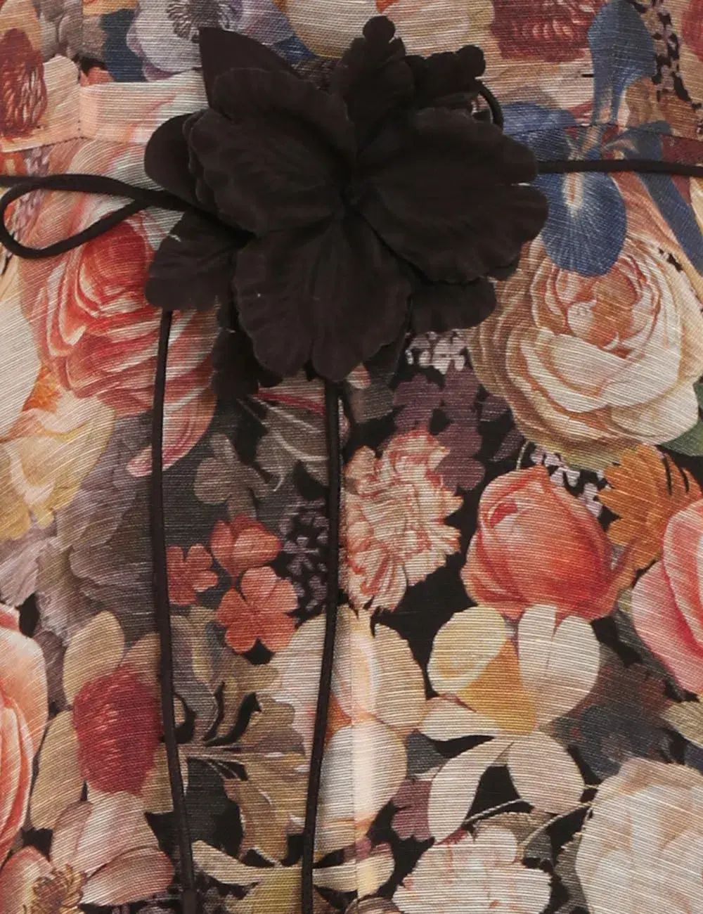 Zimmermann Luminosity Lift Off Flower Midi Dress Morisot Black Floral Print Size 16/4 for rent on The Volte - main image