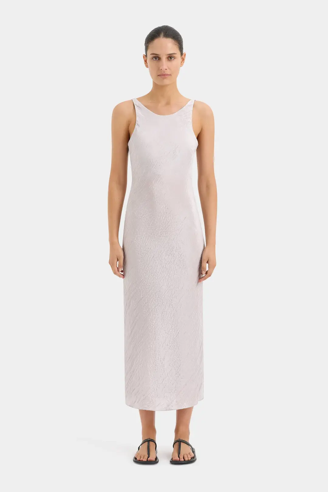 Sir the Label Ligera Bias Slip Midi Dress Silver Size 1 / AU 8 for rent on The Volte - main image