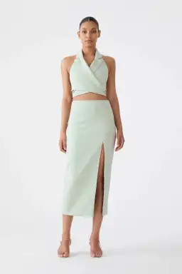 San Sloane Alessia Top and Skirt Set Pale Green Size 6 for rent on The Volte - image 1