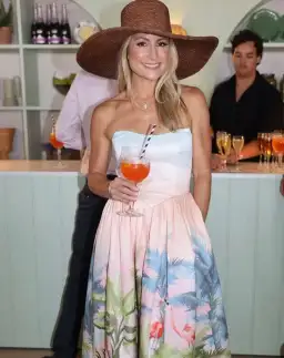 Leo Lin Melanie Bustier Midi Dress in Dreamscape Print Size 10 for rent on The Volte - image 2